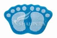 Коврик д/в SHAHINTEX MICROFIBER ЛАПКИ 50*80 голубой